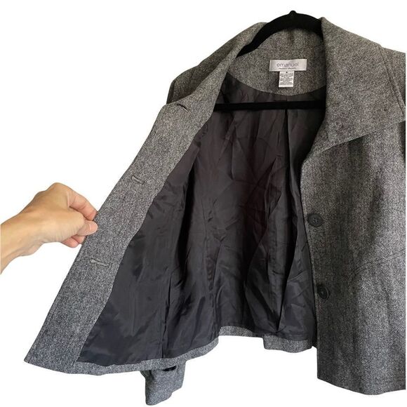 Emanuel UNGARO Paris Cropped Wool Blazer Jacket 6 - Picture 6 of 11